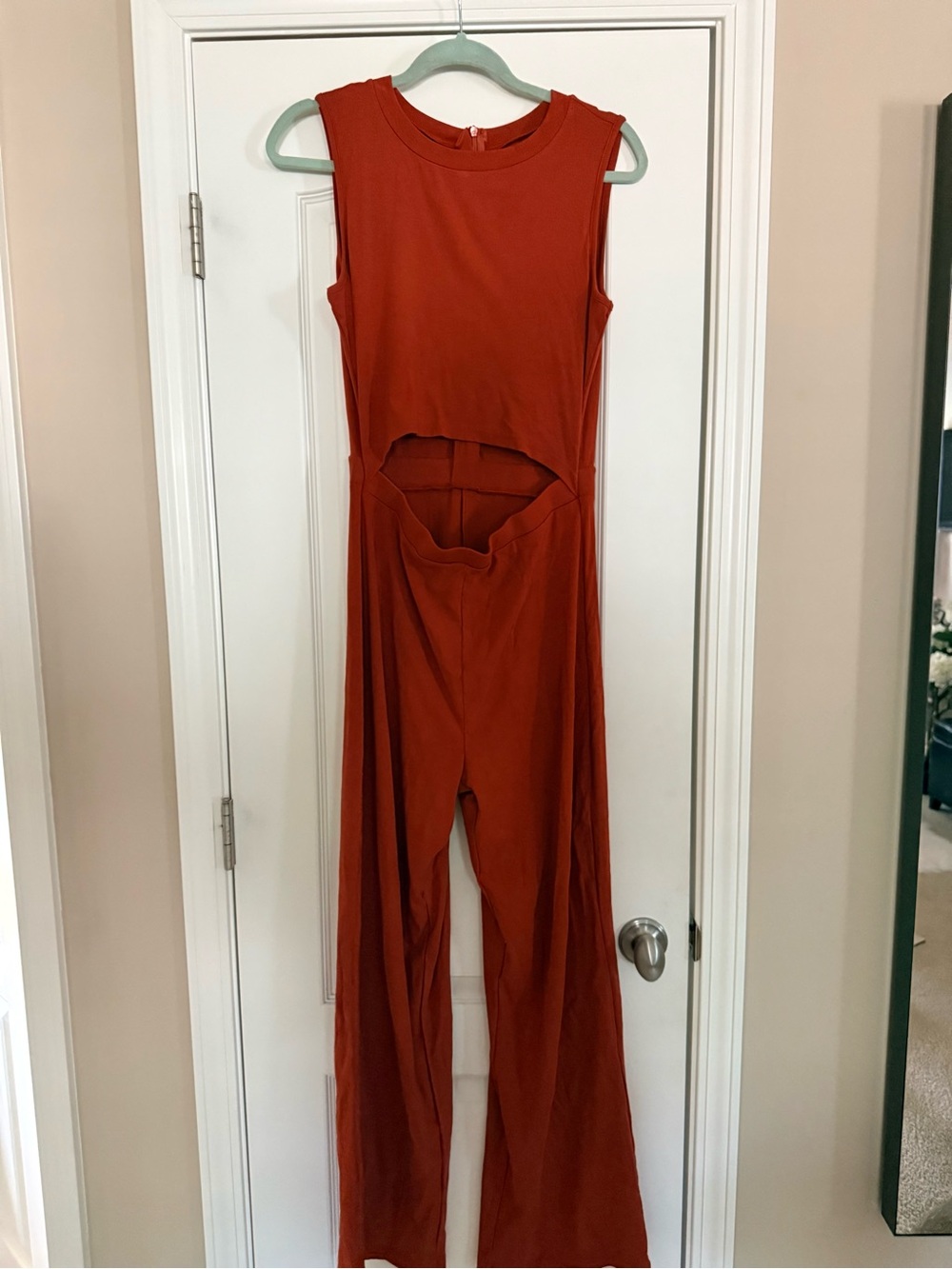 Rust Cutout Wide-Leg Jumpsuit